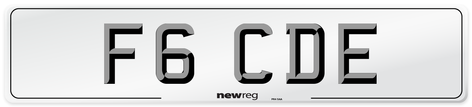 F6 CDE Number Plate from New Reg